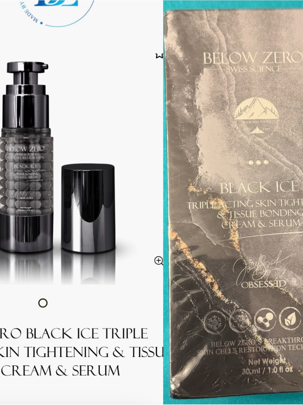 Black Ice Triple Acting Skin Tightening Cream & Serum - Black